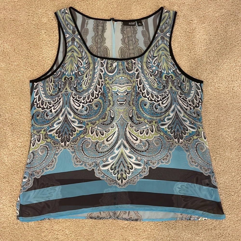a.n.a. A New Approach tank/blouse blue, black